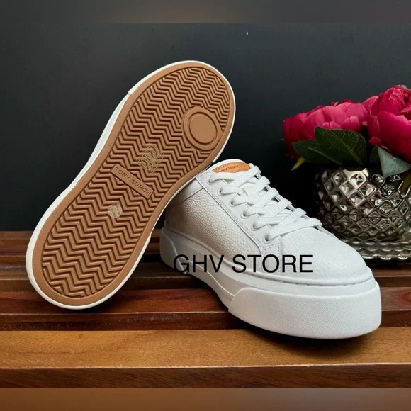 Tory Burch Signature T-Logo Color Block Platform Leather